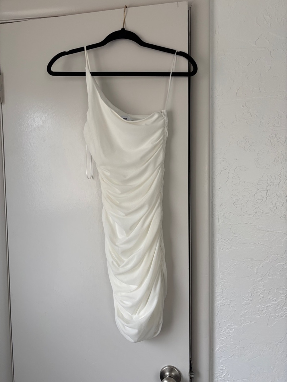 Princess Polly White One-Shoulder Ruched Slip Dress